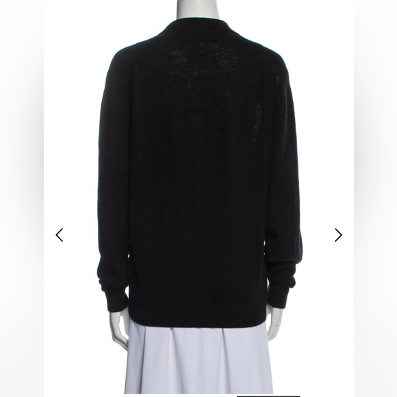 Khaite cashmere collared v-neck black sweater - M - Picture 1 of 3